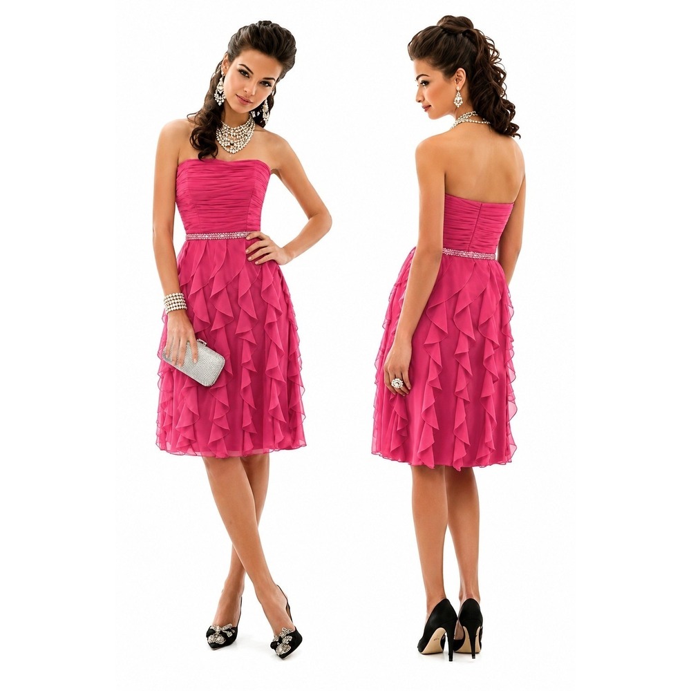 Women's Strapless Ruffle‎ Dress by After Six Pink Size 12 New With Tags